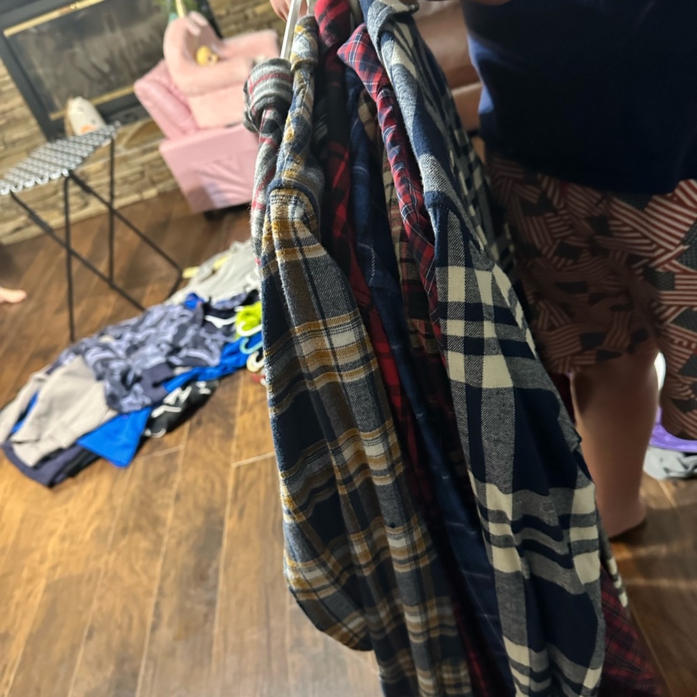 Men's Casual Button Down Shirt - Blue Plaid